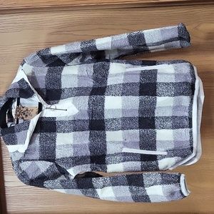 She & Sho Plaid Quarter Zip Jacket